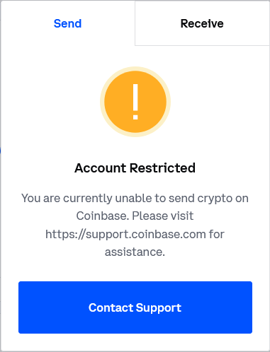 You Are Currently Unable to Send Crypto on Coinbase